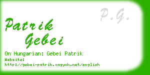 patrik gebei business card